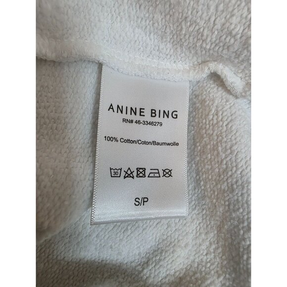 Anine Bing NWT Ramona Empowerment Sweatshirt Pullover Crew White Black Small - Picture 6 of 7